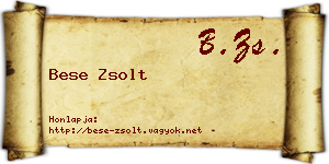 Bese Zsolt névjegykártya